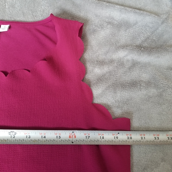 Elle Sleeveless Scalloped Trim Top Womens Pink Med Blouse - Picture 8 of 9